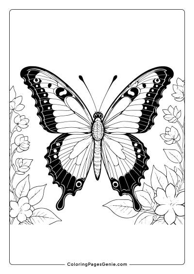 Peacock Butterfly Coloring Page