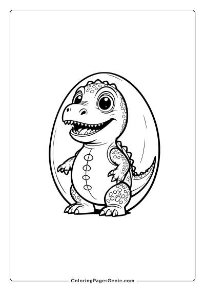 Baby Dinosaur Egg Coloring Page