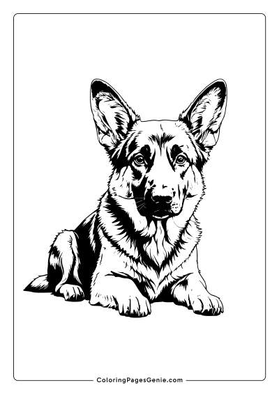 German Shepherd Coloring Page