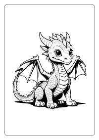 Cute Western Dragon Coloring Page