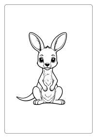 Free Printable Cute Kangaroo Coloring Page