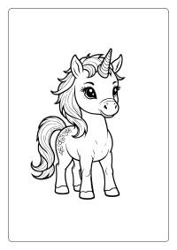 Majestic Unicorn Coloring Page