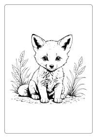 Cute Fox Coloring Page