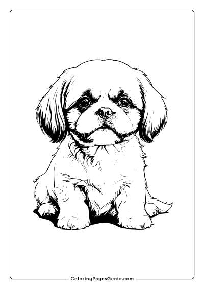 Shih Tzu Coloring Page