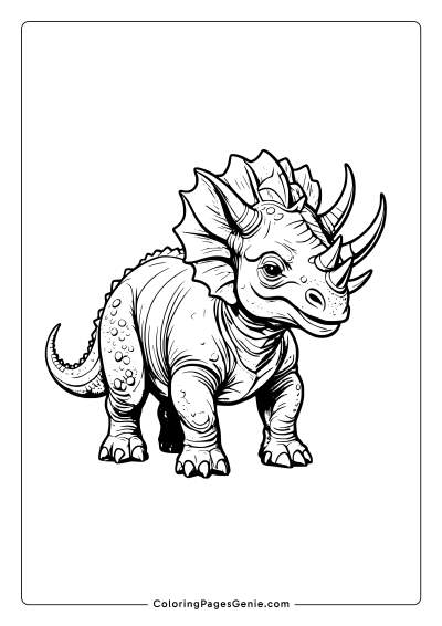 Triceratops Dinosaur Coloring Page