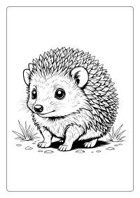 Cute Hedgehog Coloring Page