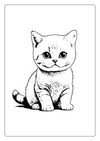 British Shorthair Cat Coloring Page