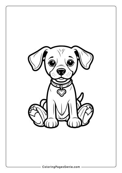 Cartoon Dog Coloring Page