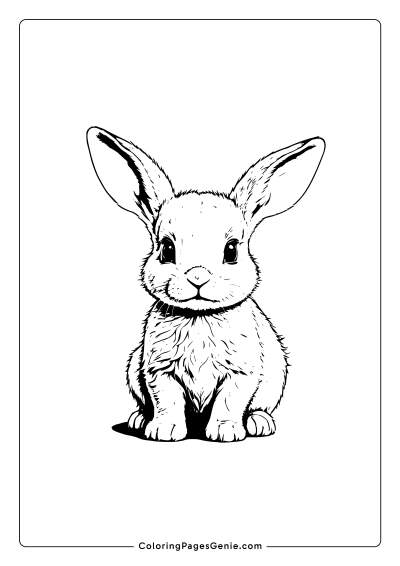 Cute Bunny Coloring Page