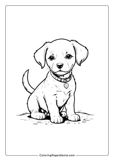 Cute Dog Coloring Page