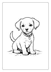 Cute Dog Coloring Page