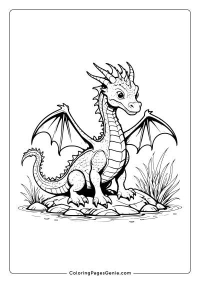 Cute Sea Dragon Coloring Page