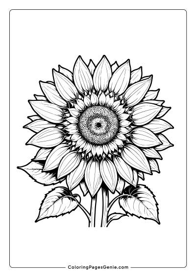 Sunflower Flower Coloring Page