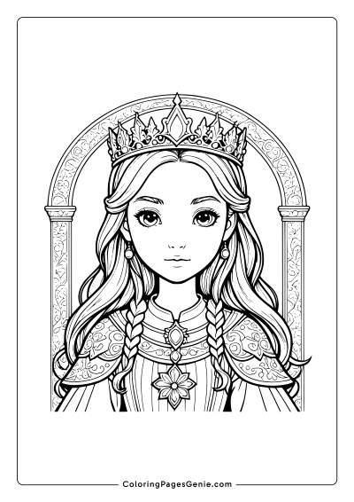 Medieval Princess Coloring Page