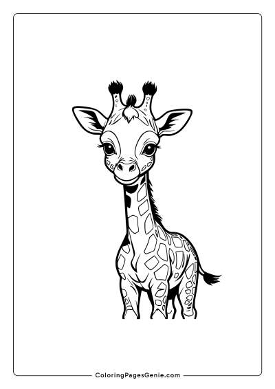 Cute Giraffe Coloring Page