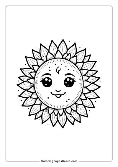 Cute Sun Coloring Page