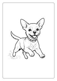 Happy Dog Running Coloring Page