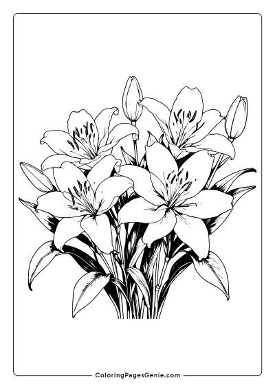 Lily Flower Coloring Page