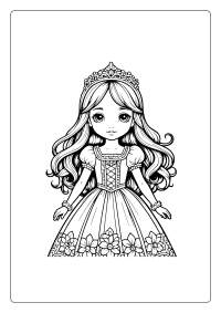 Beautiful Princess Flower Dress Coloring Page