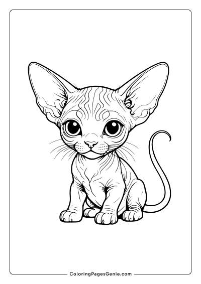 Sphynx Cat Coloring Page