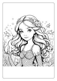 Beautiful Mermaid Coloring Page