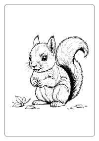 Cute Squirrel Coloring Page