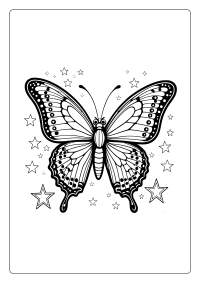 Angry Kawaii Butterfly Coloring Page