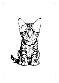 Bengal Cat Coloring Page