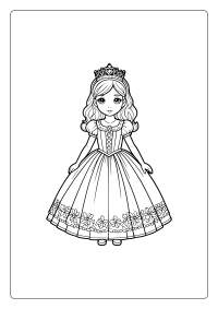 Beautiful Princess Dress Coloring Page