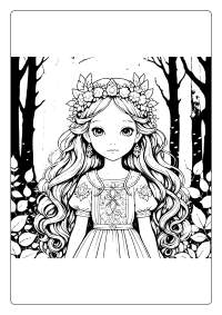 Young Forest Princess Coloring Page