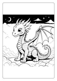 Cute Sky Dragon Coloring Page