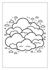 Cute Clouds Coloring Page