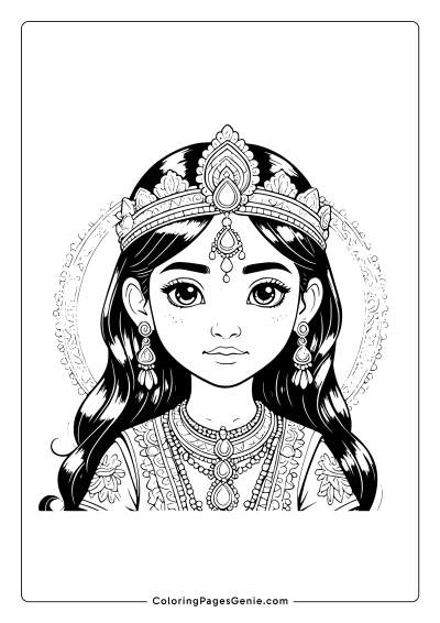 Indian Princess Coloring Page