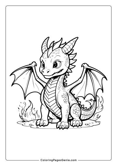 Fire Dragon Coloring Page