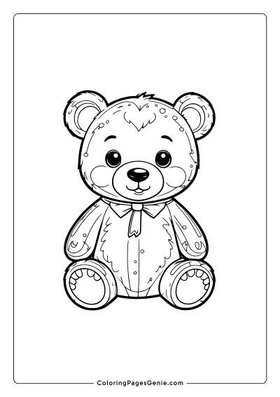 Cute Bear Coloring Page