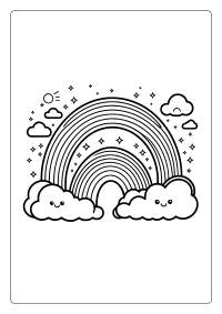 Cute Rainbow Coloring Page