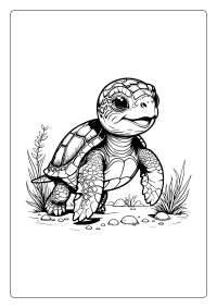 Cute Sea Turtle Coloring Page