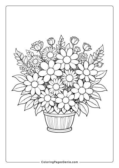 Flower Pot Coloring Page