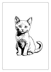 Russian Blue Cat Coloring Page