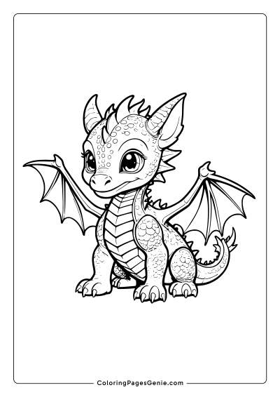 Cute Baby Dragon Coloring Page