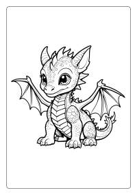 Cute Baby Dragon Coloring Page