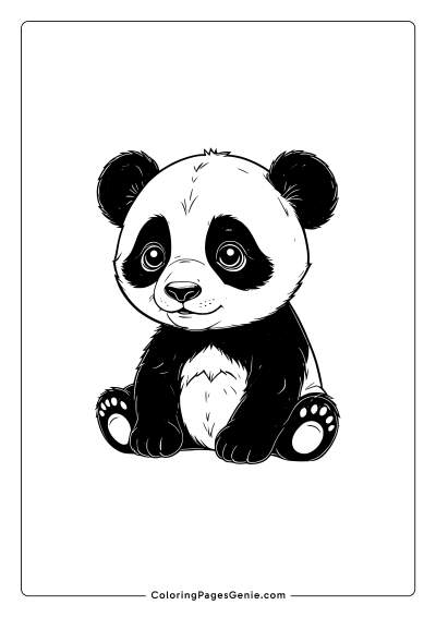 Cute Panda Coloring Page