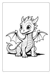 Cute Dragon Coloring Page