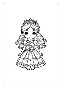 Beautiful Princess Heart Dress Coloring Page