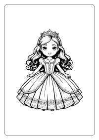 Beautiful Princess Ball Dress Coloring Page