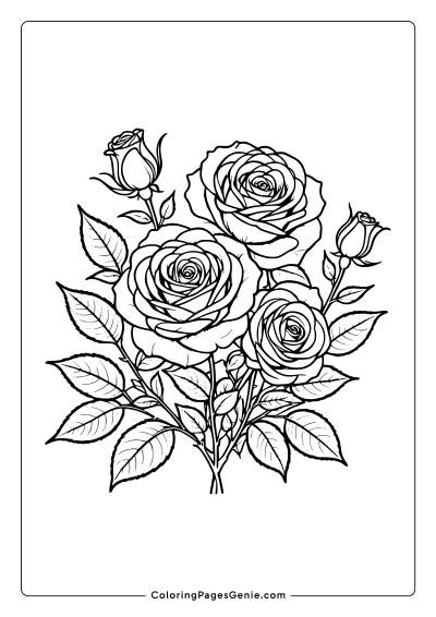 Rose Flower Coloring Page