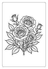 Rose Flower Coloring Page