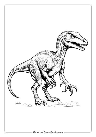 Velociraptor Dinosaur Coloring Page