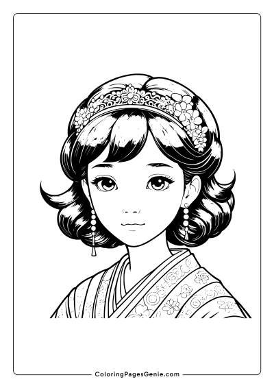 Japanese Princess Coloring Page