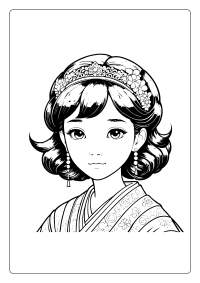 Japanese Princess Coloring Page